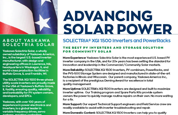 SOLECTRIA Advancing Solar Power