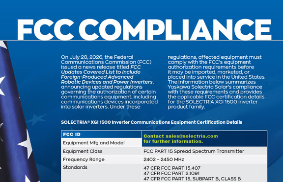 SOLECTRIA Solar FCC Compliance