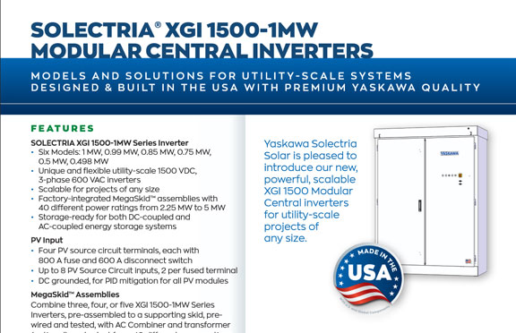 Data Sheet: XGI 1500-1MW Modular Central Inverters