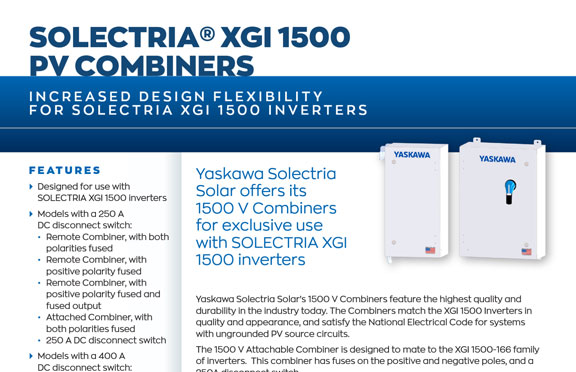 Data Sheet: XGI 1500 PV Combiners